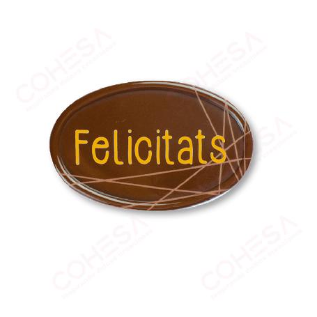 CHOCOLATE CARTEL FELICITATS 35X55MM ENVASE 140 UNIDADES