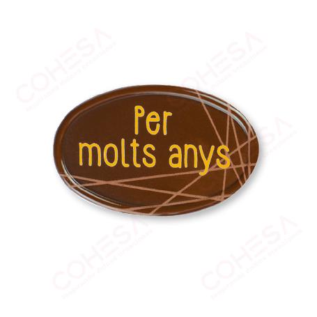 CHOCOLATE CARTEL PER MOLTS ANYS 35X55MM ENVASE 140 UNIDADES
