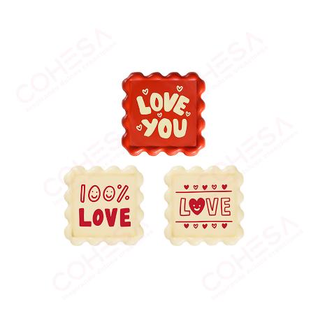 CHOCOLATE SELLO LOVE SURTIDO 32X32MM ENVASE 96 UNIDADES