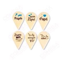 CHOCOLATE FRASES PAPÁ SURTIDAS 37X24MM ENVASE 135 UNIDADES