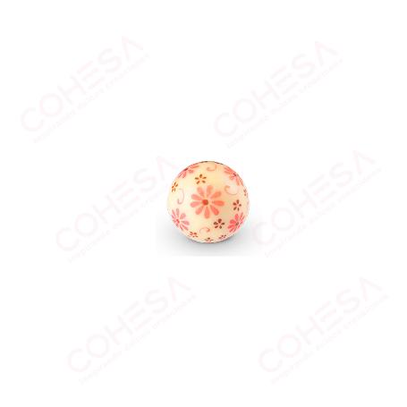 CHOCOLATE BOLA FLORES 3D 27MM ENVASE 40 UNIDADES